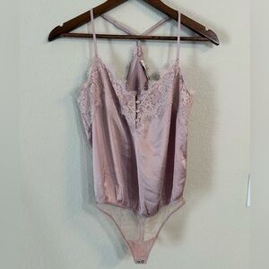 Abercrombie & Fitch Mauve Lace Trim Cami Bodysuit